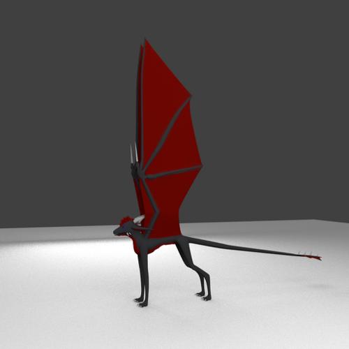 Thin Character with Bat-like Wings preview image
